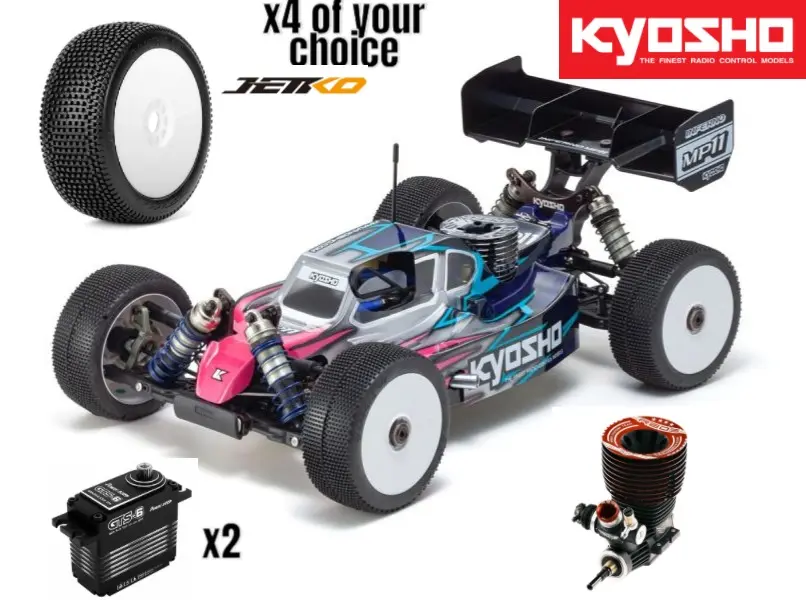 Kyosho Inferno MP11 1:8 4WD RC Nitro Buggy Kit - Bundle wheels, engine & servo package – RC Nitro Car – view 2