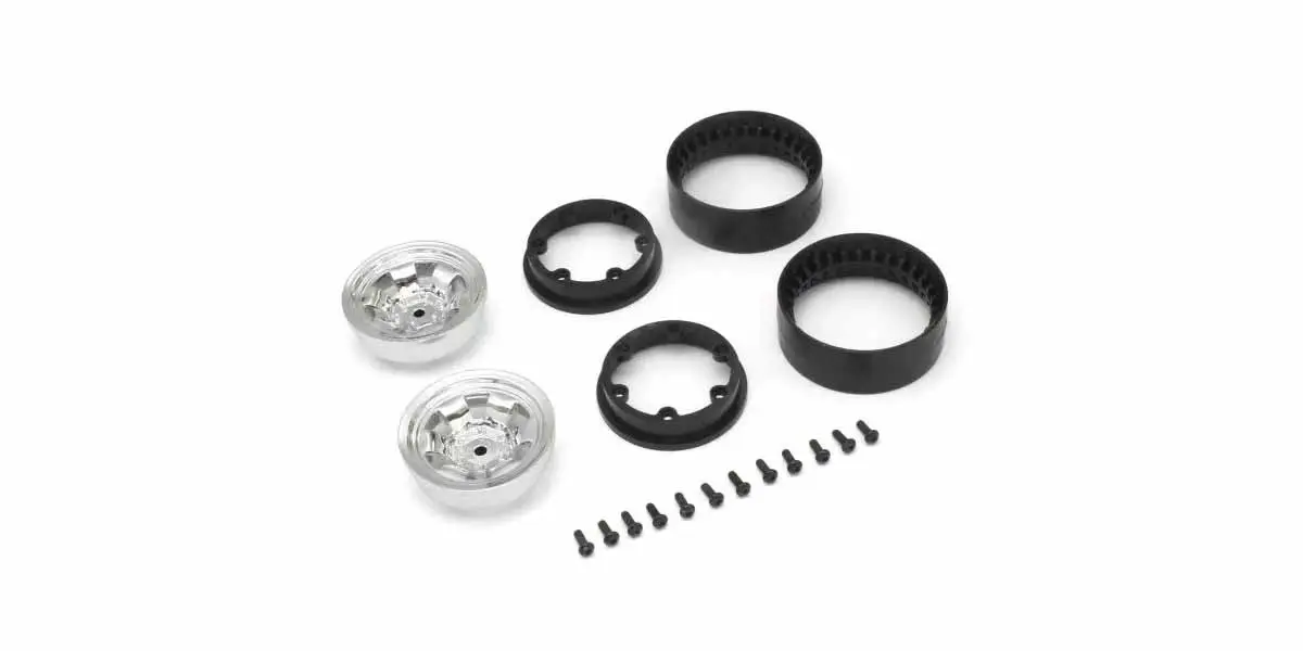 Kyosho KC10 Bead-Lock 1.9 Inches Spoke Chrome Wheels (2)