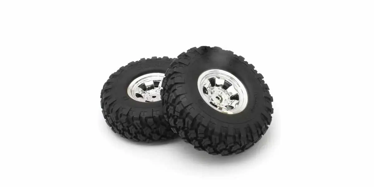 Kyosho KC10 Spoke Chrome Complete Wheels (2)