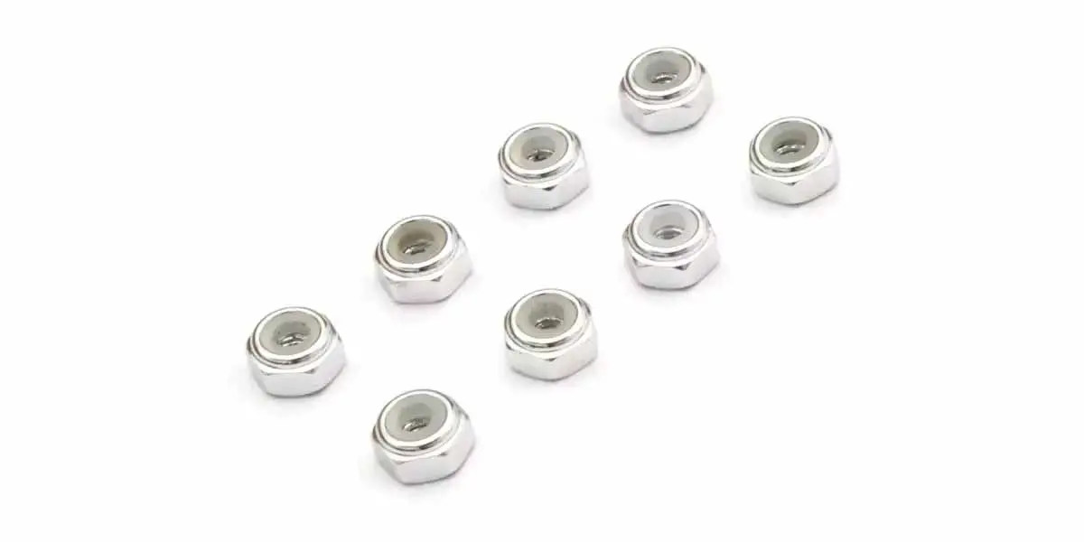Kyosho Mini-Z M2 Nyloc Alu Wheel Nut (8) Silver
