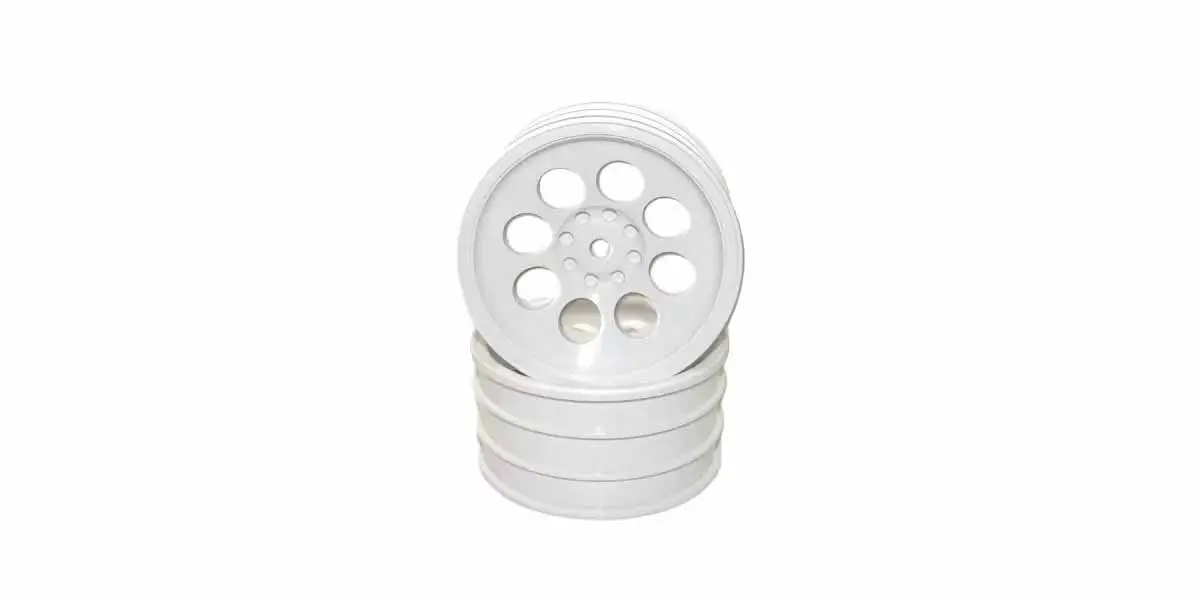Kyosho Optima Mid White 50mm Front 8 Holes Wheel (2)