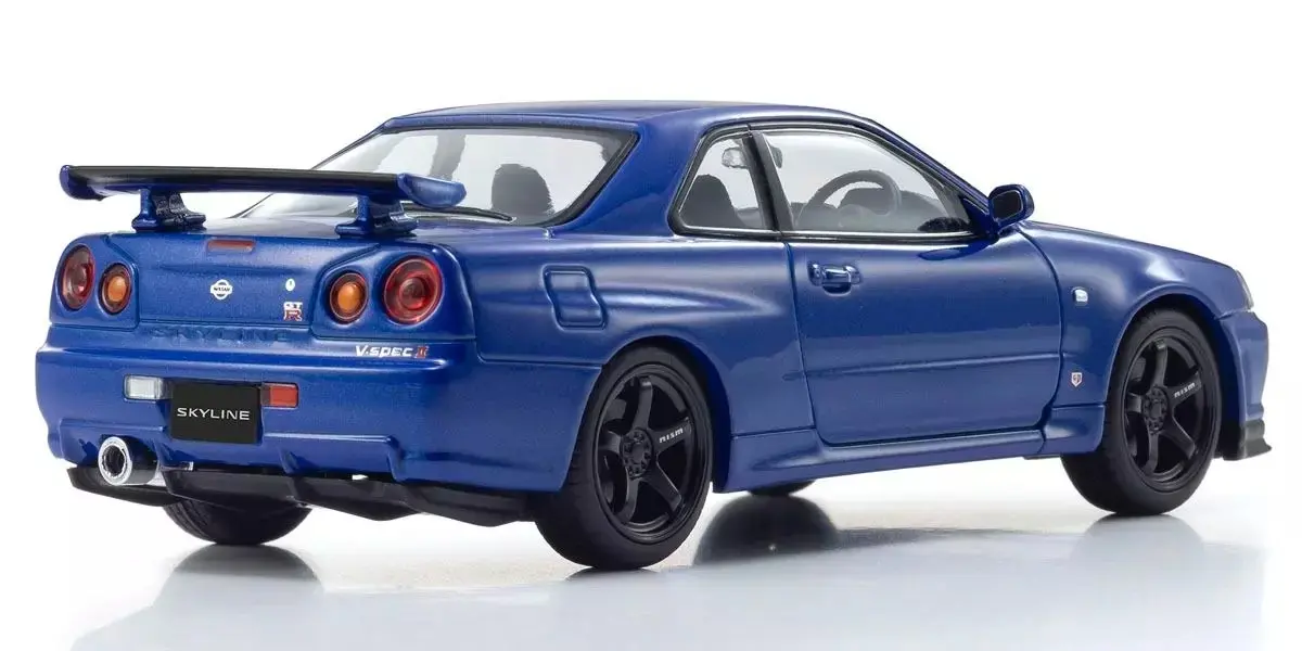 Kyosho 1:43 Nissan Skyline R34 GT-R v-Spec II Bayside Blue – view 2