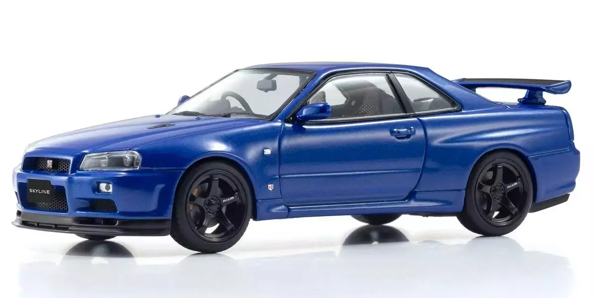 Kyosho 1:43 Nissan Skyline R34 GT-R v-Spec II Bayside Blue – view 3