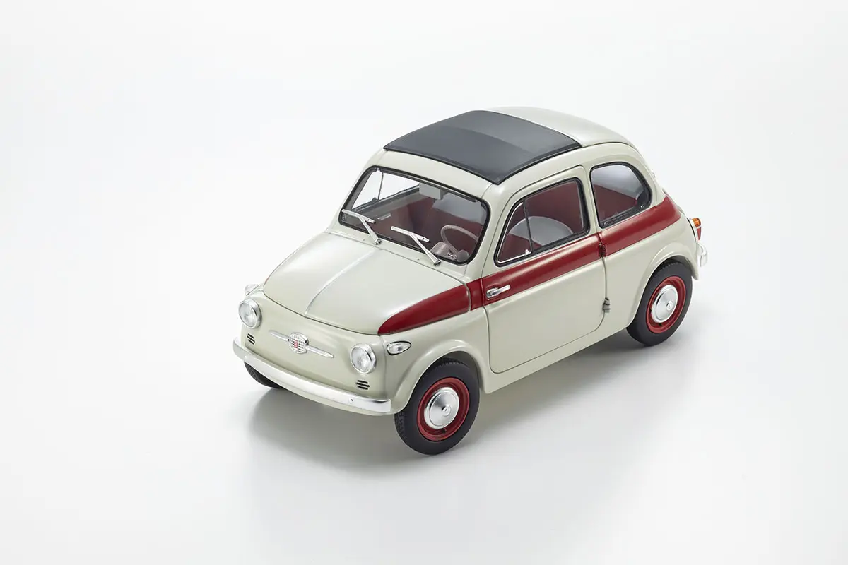 Kyosho 1:18 Fiat Nuova 500 Sport Light Gray/Red Line – view 8