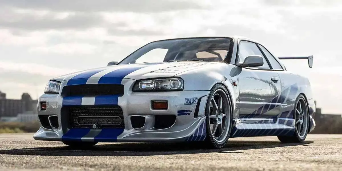 Kyosho 1:12 Resin Nissan GT-R 2001 Fast & Furious Silver/Blue Stripes