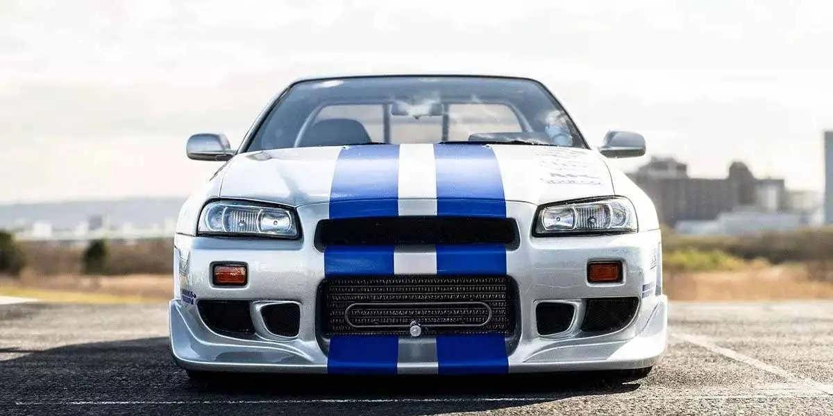 Kyosho 1:12 Resin Nissan GT-R 2001 Fast & Furious Silver/Blue Stripes – view 5
