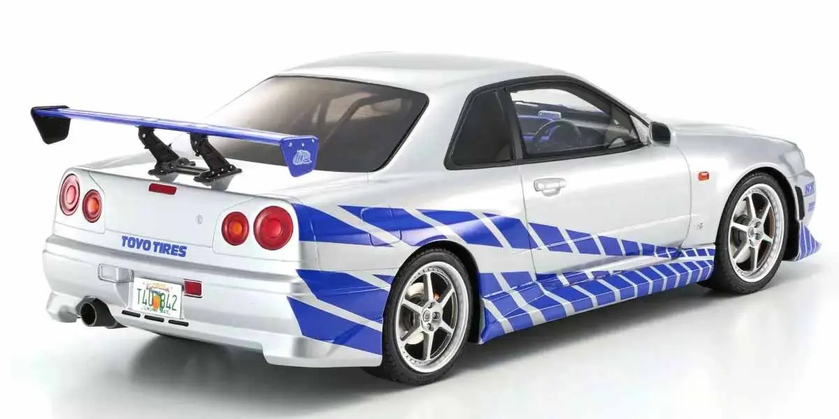 Kyosho 1:12 Resin Nissan GT-R 2001 Fast & Furious Silver/Blue Stripes – view 9