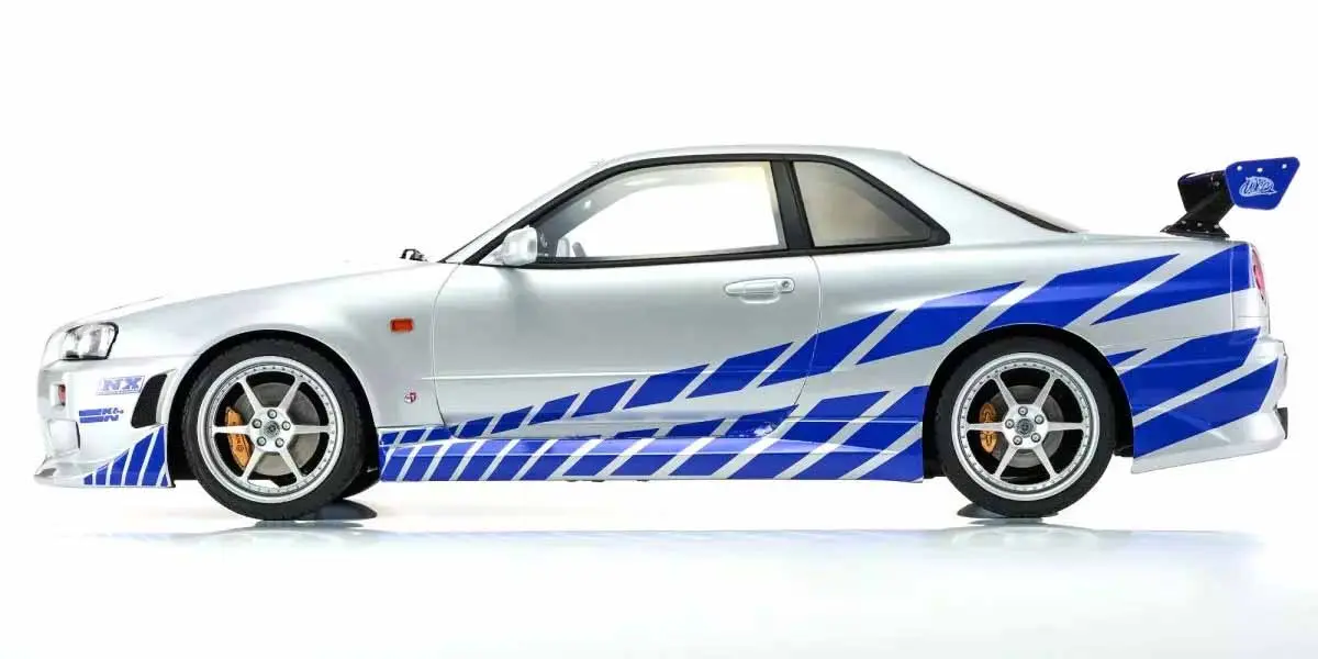 Kyosho 1:12 Resin Nissan GT-R 2001 Fast & Furious Silver/Blue Stripes – view 10