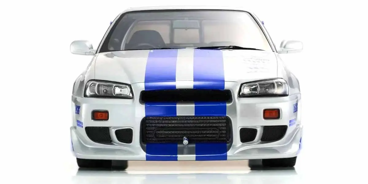 Kyosho 1:12 Resin Nissan GT-R 2001 Fast & Furious Silver/Blue Stripes – view 11