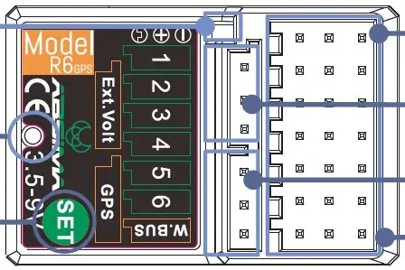 6-Channel Receiver R6GPS 2.4GHz (pour CR9T)