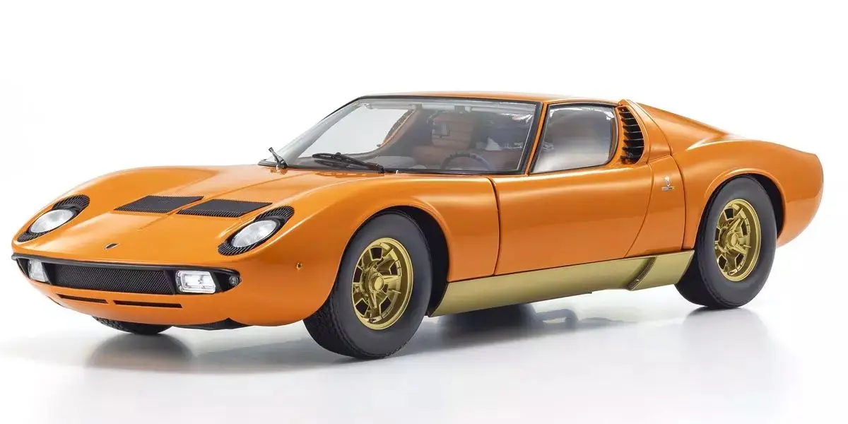 Kyosho 1:12 Lamborghini Miura P400 1968 Orange/Brown Interior — view 1