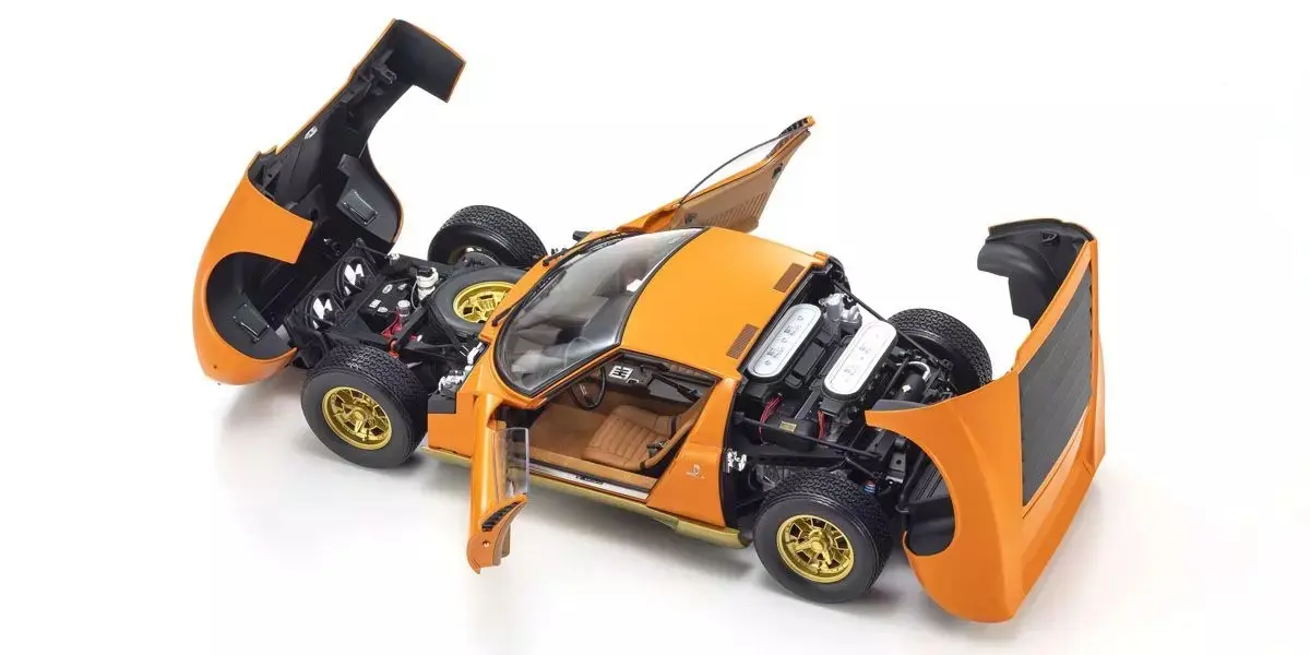 Kyosho 1:12 Lamborghini Miura P400 1968 Orange/Brown Interior — view 4