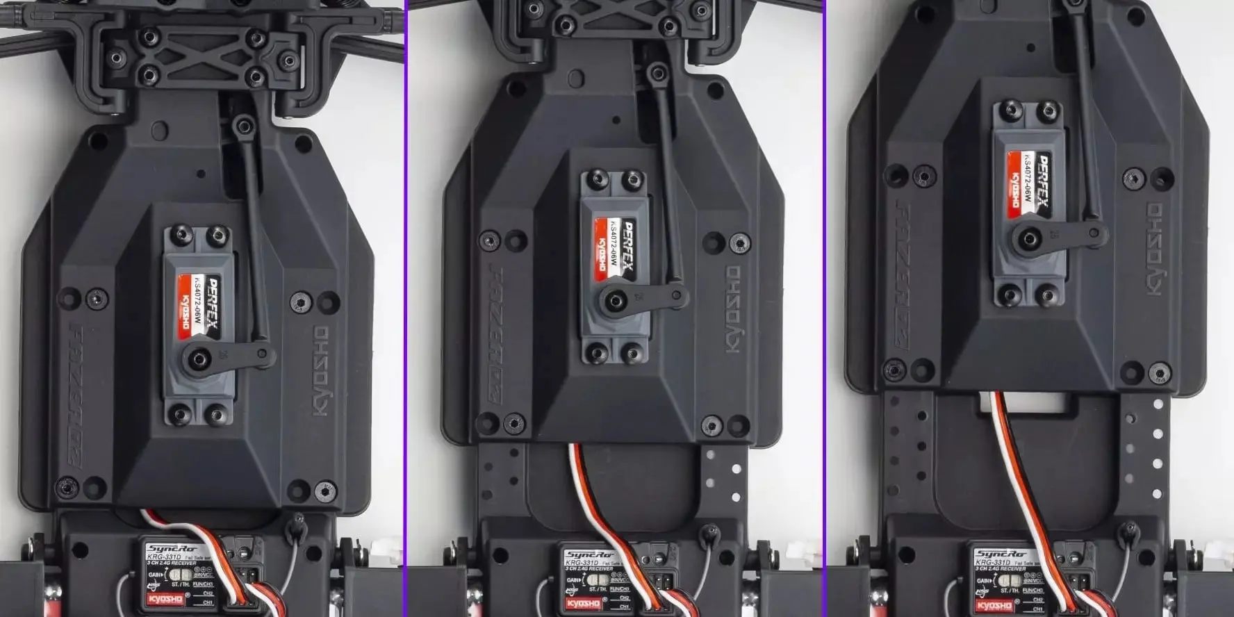 Fazer D2 split chassis showing the three variable wheelbase positions
