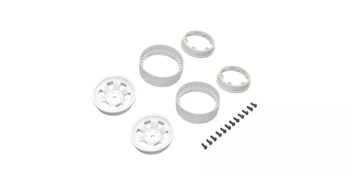Kyosho KC10 Bead-Lock 1.9 Inches Spoke White Wheels (2)