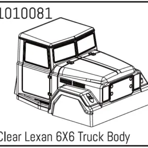 Hobby Plus Clear Lexan 6X6 Truck Body (HBP240170)