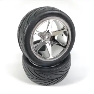 1:10 Buggy Wheel Set "6 Spoke/Street" rear chrome (2)