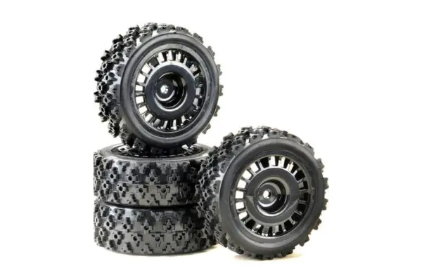 1:10 Wheel Set "Rally Block Design" black (4) – RC Wheels & Tyres