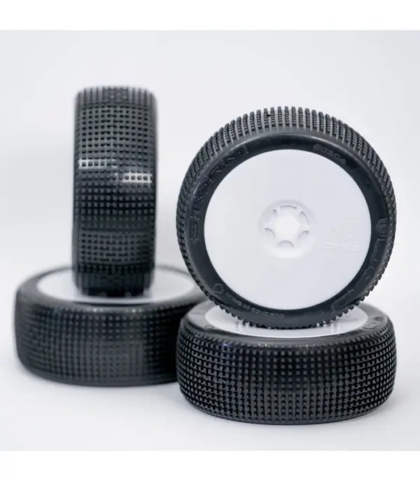 1:8 BUGGY STORM HARD PRE-MOUNTED WHITE 2PCS ""B1COMPOUND"" – RC Wheels & Tyres