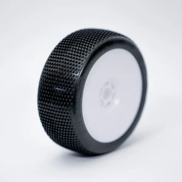 1:8 Buggy BLIZZARD MEDIUM/SOFT pre-mounted white ""B1COMP"" (2) – RC Wheels & Tyres