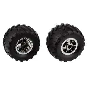 Team Associated Mt12 Wheels / Tyres Chrome (Pr)