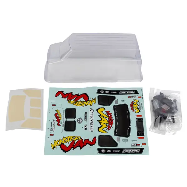Team Associated Mt12 Monster Van Bodyshell Set Clear – Team Associated Parts