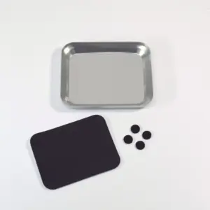 Aluminum bowl with magnet plate silver