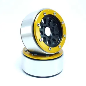 RC Crawler wheels Beadlock Wheels GEAR Black/Gold 1.9 (2) w/o Hub