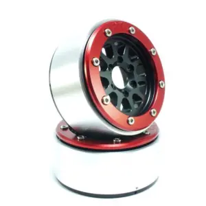 RC Crawler wheels Beadlock Wheels GEAR Black/Red 1.9 (2) w/o Hub