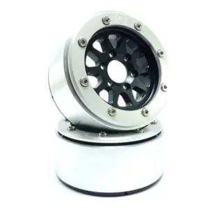 RC Crawler wheels Beadlock Wheels GEAR Black/Silver 1.9 (2) w/o Hub