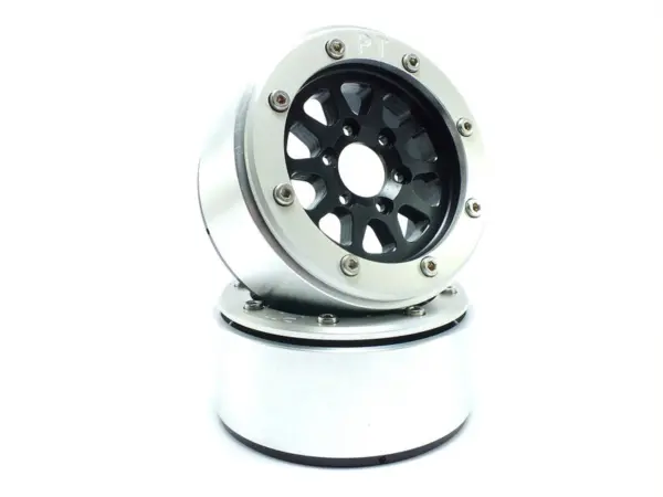 RC Crawler wheels Beadlock Wheels GEAR Black/Silver 1.9 (2) w/o Hub – RC Wheels & Tyres