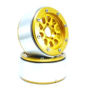 RC Crawler wheels Beadlock Wheels GEAR Gold/Gold 1.9 (2) w/o Hub