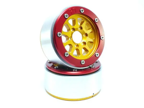 RC Crawler wheels Beadlock Wheels GEAR Gold/Red 1.9 (2) w/o Hub – RC Wheels & Tyres