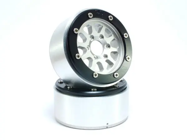 RC Crawler wheels Beadlock Wheels GEAR Silver/Black 1.9 (2) w/o Hub – RC Wheels & Tyres