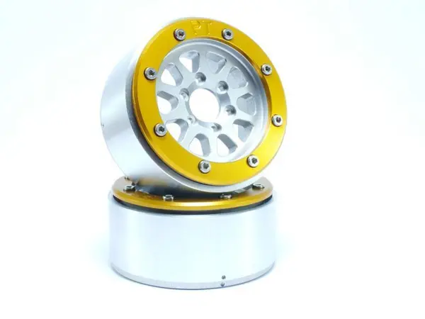 RC Crawler wheels Beadlock Wheels GEAR Silver/Gold 1.9 (2) w/o Hub – RC Wheels & Tyres