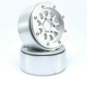 RC Crawler wheels Beadlock Wheels GEAR Silver/Silver 1.9 (2) w/o Hub