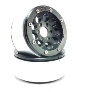 RC Crawler wheels Beadlock Wheels GUN Black/Black 1.9 (2) w/o Hub