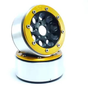 RC Crawler wheels Beadlock Wheels GUN Black/Gold 1.9 (2) w/o Hub