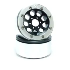 RC Crawler wheels Beadlock Wheels GUN Black/Silver 1.9 (2) w/o Hub