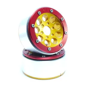 RC Crawler wheels Beadlock Wheels GUN Gold/Red 1.9 (2) w/o Hub