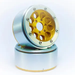 RC Crawler wheels Beadlock Wheels GUN Gold/Silver 1.9 (2) w/o Hub