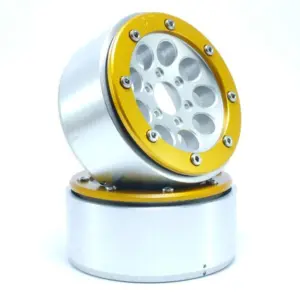 RC Crawler wheels Beadlock Wheels GUN Silver/Gold 1.9 (2) w/o Hub