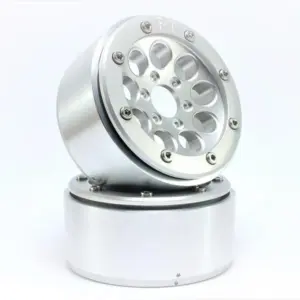 RC Crawler wheels Beadlock Wheels GUN Silver/Silver 1.9 (2) w/o Hub