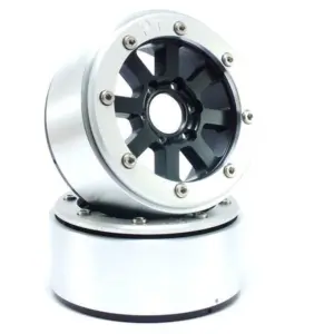 RC Crawler wheels Beadlock Wheels HAMMER Black/Silver 1.9 (2) w/o Hub