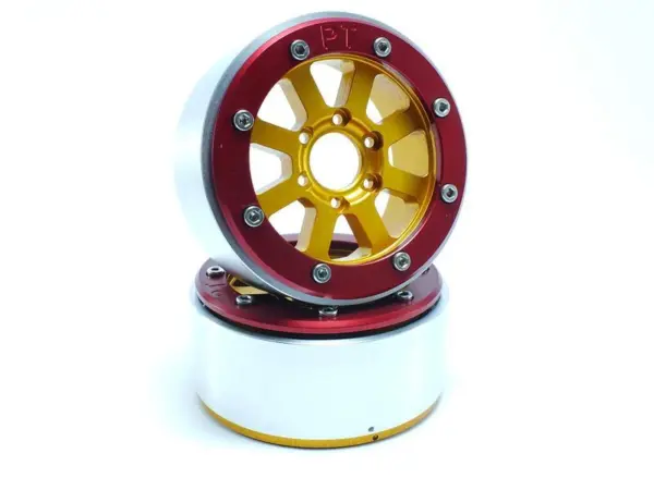 RC Crawler wheels Beadlock Wheels HAMMER Gold/Red 1.9 (2) w/o Hub – RC Wheels & Tyres