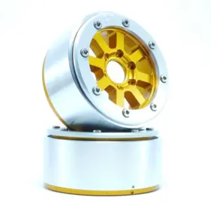 RC Crawler wheels Beadlock Wheels HAMMER Gold/Silver 1.9 (2) w/o Hub