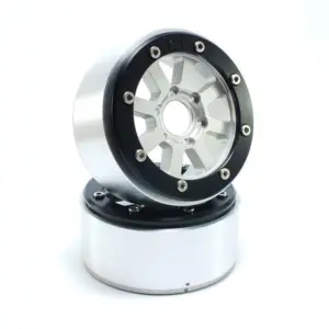 RC Crawler wheels Beadlock Wheels HAMMER Silver/Black 1.9 (2) w/o Hub