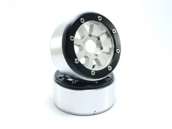 RC Crawler wheels Beadlock Wheels HAMMER Silver/Black 1.9 (2) w/o Hub – RC Wheels & Tyres