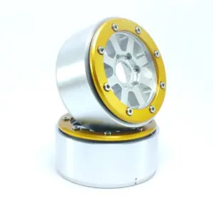 RC Crawler wheels Beadlock Wheels HAMMER Silver/Gold 1.9 (2) w/o Hub