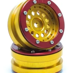 RC Crawler wheels Beadlock Wheels PT-Bullet Gold/Red 1.9 (2 pcs)