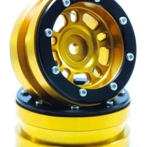 RC Crawler wheels Beadlock Wheels PT- Distractor Gold/Black 1.9 (2 pcs)